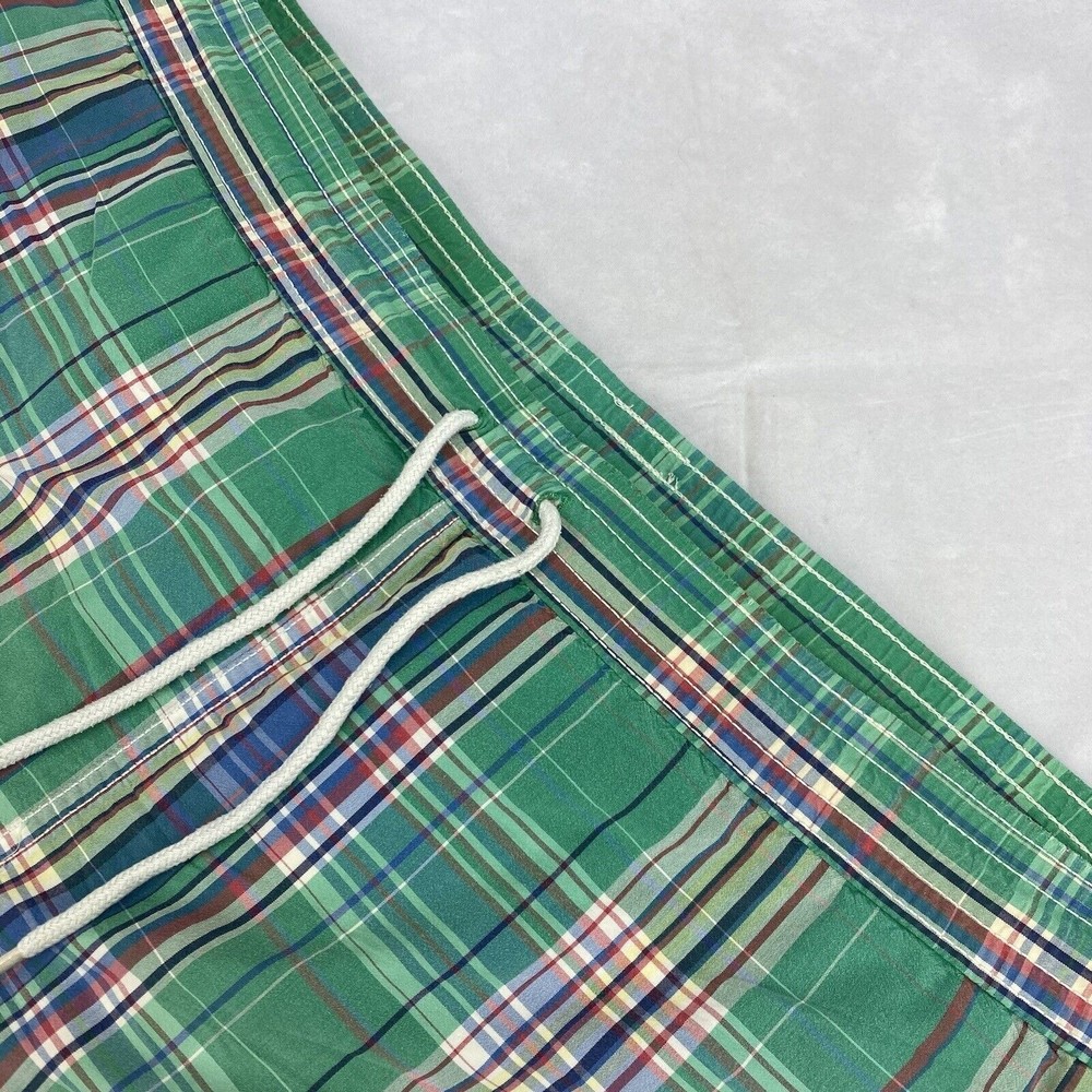 Polo Ralph Lauren Men's Green Multi Color‎ Plaid Pattern Cotton Blend Trunks XXL